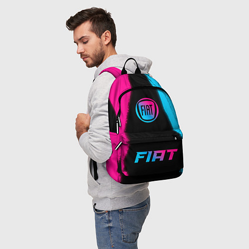 Рюкзак Fiat - neon gradient: символ, надпись / 3D-принт – фото 5
