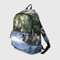 Рюкзак Течёт река в лесу, цвет: 3D-принт