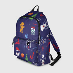 Рюкзак Новый год олени, ангелы, снежинки, цвет: 3D-принт