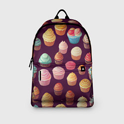 Рюкзак Много нарисованных капкейков, цвет: 3D-принт — фото 2