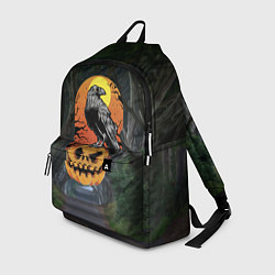 Рюкзак Ворон, сидящий на тыкве - Halloween, цвет: 3D-принт