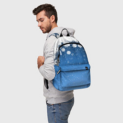 Рюкзак Снежный узор на синем фоне, цвет: 3D-принт — фото 2