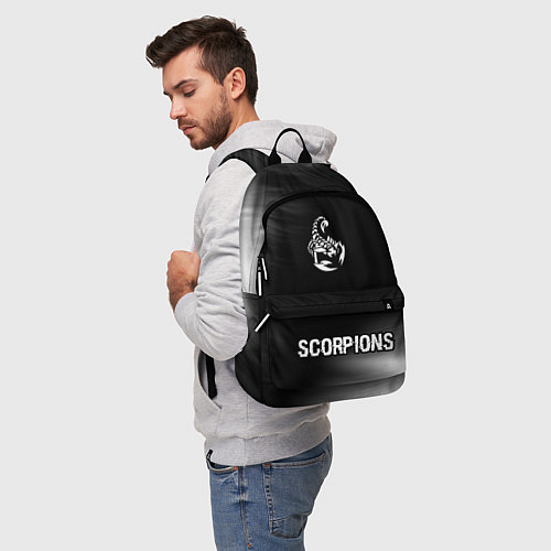 Рюкзак Scorpions glitch на темном фоне: символ, надпись / 3D-принт – фото 5