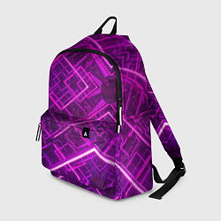 Рюкзак Абстрактные геометрические фиолетовые объекты, цвет: 3D-принт