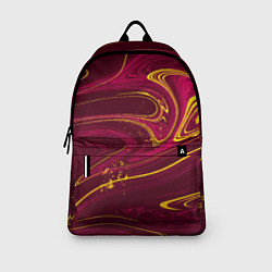 Рюкзак Насыщенный бордовый с желтым контрастом, цвет: 3D-принт — фото 2