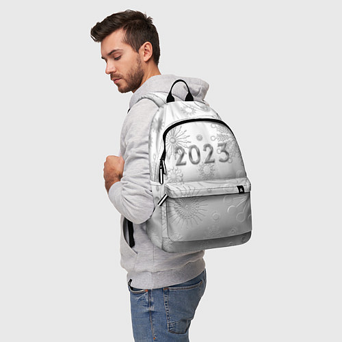 Рюкзак Новый год 2023 в снежинках / 3D-принт – фото 5