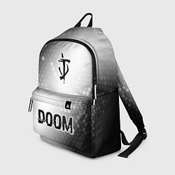 Рюкзак Doom glitch на светлом фоне: символ, надпись, цвет: 3D-принт