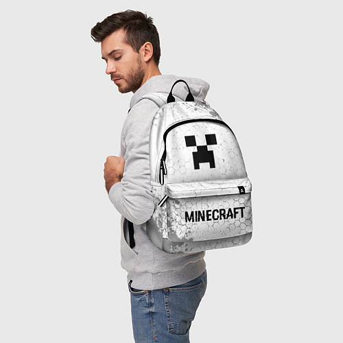 Рюкзак Minecraft glitch на светлом фоне: символ, надпись / 3D-принт – фото 5