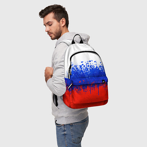 Рюкзак Флаг России с горизонтальными подтёками / 3D-принт – фото 5