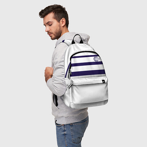Рюкзак FIRM белая с синими полосами / 3D-принт – фото 5