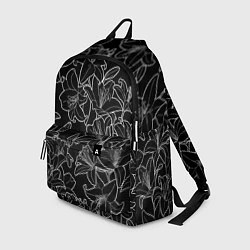 Рюкзак Нежные цветы - лилии: черно белыи, цвет: 3D-принт