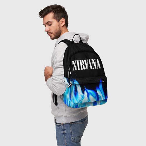 Рюкзак Nirvana blue fire / 3D-принт – фото 5