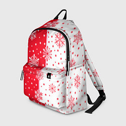 Рюкзак Рождественские снежинки на красно-белом фоне, цвет: 3D-принт
