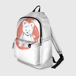 Рюкзак Плюшевый мишка на акварельном красном фоне, цвет: 3D-принт