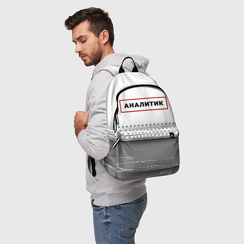 Рюкзак Аналитик - в красной рамке на светлом / 3D-принт – фото 5