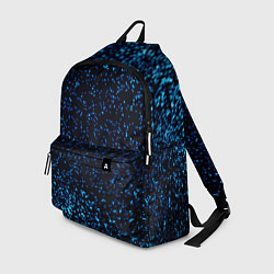 Рюкзак Неоновый синий блеск на черном фоне, цвет: 3D-принт