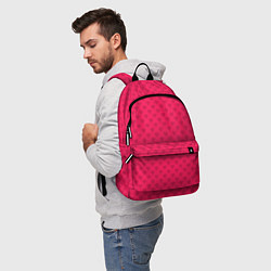 Рюкзак Красный паттерн с мелкими сердечками, цвет: 3D-принт — фото 2
