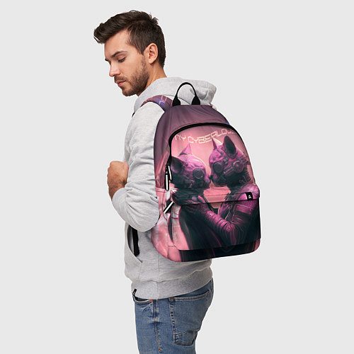 Рюкзак Влюбленные кибер-котики / 3D-принт – фото 5