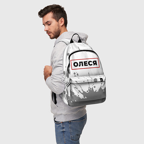 Рюкзак Олеся - в красной рамке на светлом / 3D-принт – фото 5