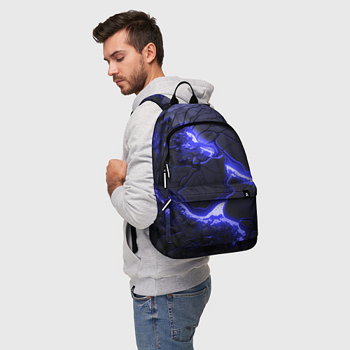 Рюкзак Красивая синяя неоновая лава / 3D-принт – фото 5