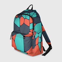 Рюкзак Абстрактный паттерн из светло-синих, чёрный и оран, цвет: 3D-принт