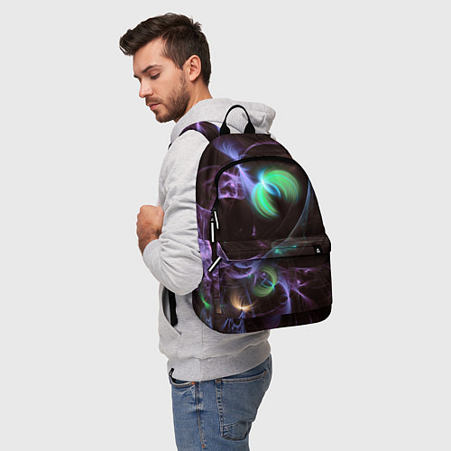 Рюкзак Магические фиолетовые волны и цветные космические / 3D-принт – фото 5