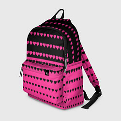 Рюкзак Черные и розовые сердца узор, цвет: 3D-принт