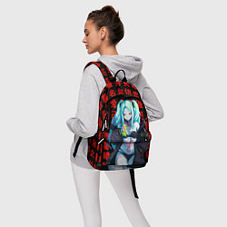 Рюкзак Ребекка на красных иероглифах, цвет: 3D-принт — фото 2
