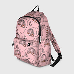 Рюкзак Цветы в стиле бохо на пудрово-розовом фоне, цвет: 3D-принт