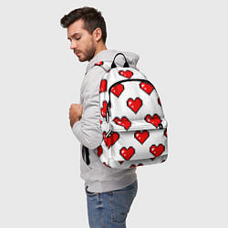 Рюкзак Сердца в стиле пиксель-арт, цвет: 3D-принт — фото 2