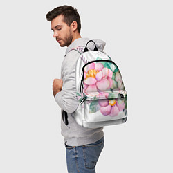 Рюкзак Пастельные цветы - посередине, цвет: 3D-принт — фото 2