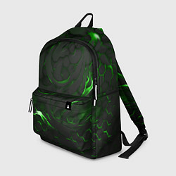 Рюкзак Разломленные плиты с зеленым пламенем, цвет: 3D-принт