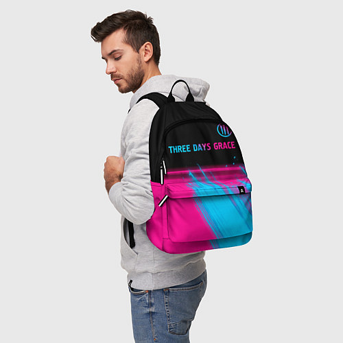 Рюкзак Three Days Grace - neon gradient: символ сверху / 3D-принт – фото 5