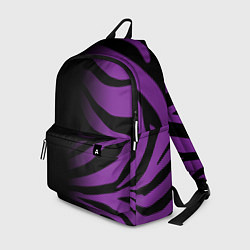 Рюкзак Фиолетовый с черными полосками зебры, цвет: 3D-принт