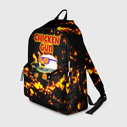 Рюкзак Chicken Gun на фоне огня, цвет: 3D-принт