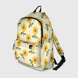 Рюкзак Подсолнух с листьями, цвет: 3D-принт