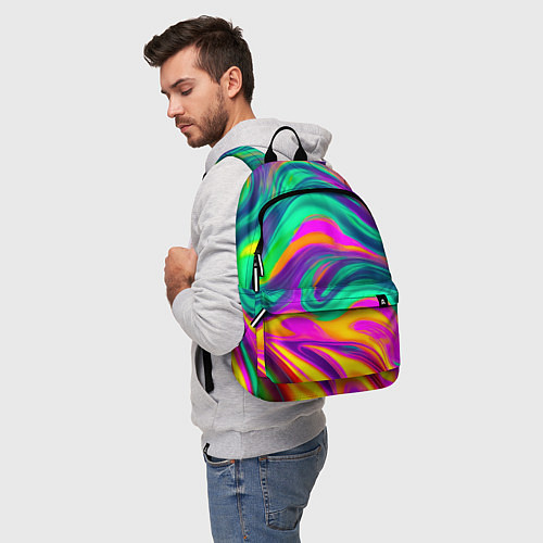 Рюкзак Градиентные цветные волны / 3D-принт – фото 5