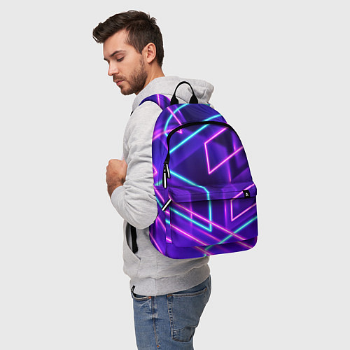 Рюкзак Светящиеся разноцветные полосы / 3D-принт – фото 5