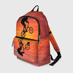 Рюкзак Велосипедист в отражении, цвет: 3D-принт