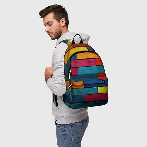 Рюкзак Цветные кирпичики / 3D-принт – фото 5