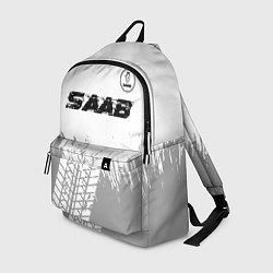 Рюкзак Saab speed на светлом фоне со следами шин: символ, цвет: 3D-принт