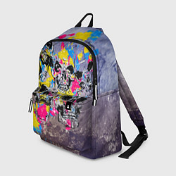 Рюкзак Черепа на бетонной стене - граффити, цвет: 3D-принт