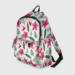 Рюкзак Арбузы, цветы и тропические листья, цвет: 3D-принт