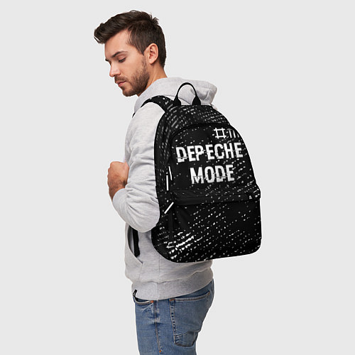 Рюкзак Depeche Mode glitch на темном фоне: символ сверху / 3D-принт – фото 5