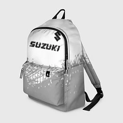 Рюкзак Suzuki speed на светлом фоне со следами шин: симво, цвет: 3D-принт