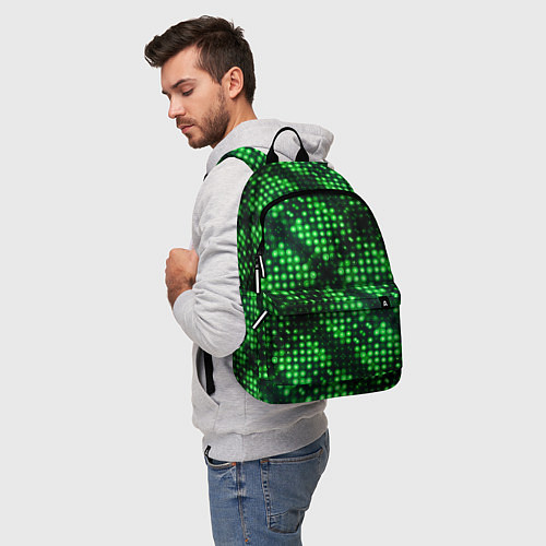 Рюкзак Яркие зеленые точки / 3D-принт – фото 5
