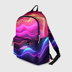 Рюкзак Розовые и фиолетовые неоновые волны, цвет: 3D-принт