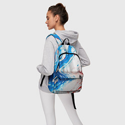 Рюкзак Белые синие красные брызги, цвет: 3D-принт — фото 2