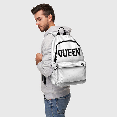 Рюкзак Queen glitch на светлом фоне: символ сверху / 3D-принт – фото 5