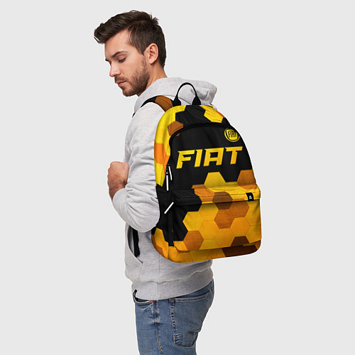 Рюкзак Fiat - gold gradient: символ сверху / 3D-принт – фото 5